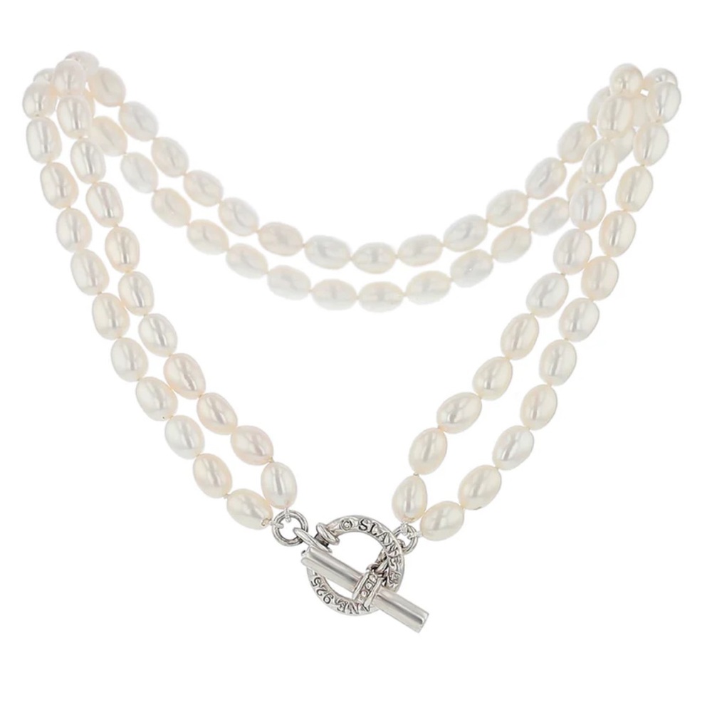 Slane & Slane Double Strand Pearl Choker Necklace